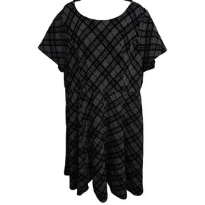 Torrid Plaid Sweater Knit Skater Short Sleeve Dress